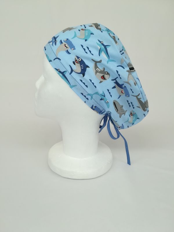 GORRO QUIRÓFANO TIBURONES MUJER | Dekatt. Gorros de Quirófano ｜Delantales